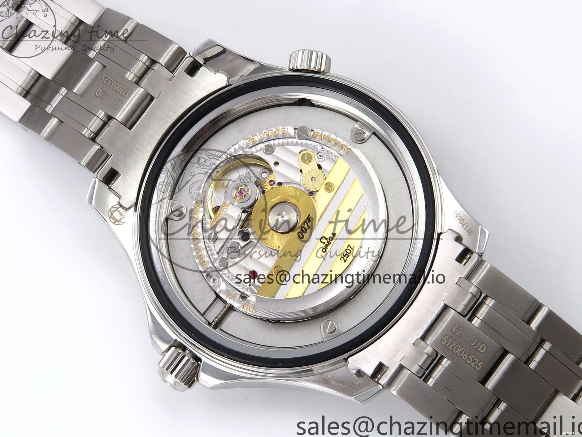 0409 HighQuality Seamaster Diver 300M OMF 1:1 Best Edition Blue Red Ceramic White Dial on SS Bracelet A 7705